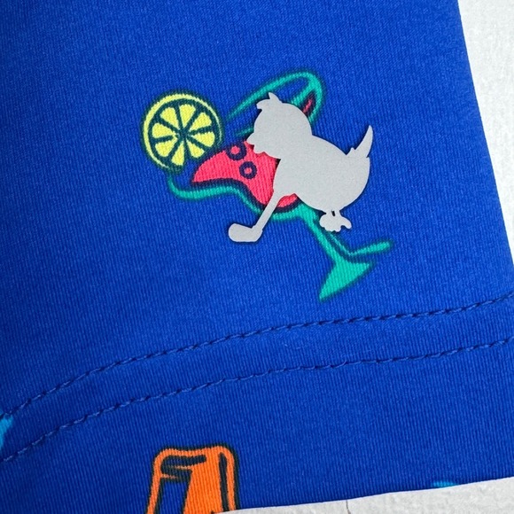 Birdie Bound Performance Polo Shirt Men Large Blue Cocktail All Over Print AOP - Picture 5 of 9